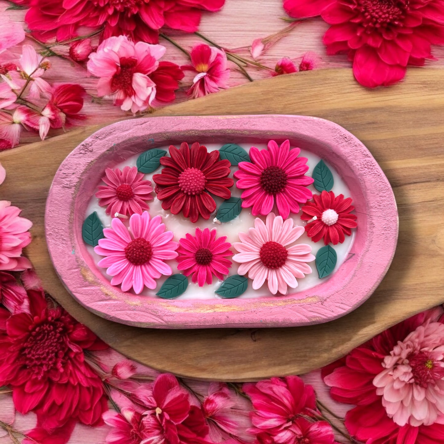 Valentine Daisy Dough Bowl Candle