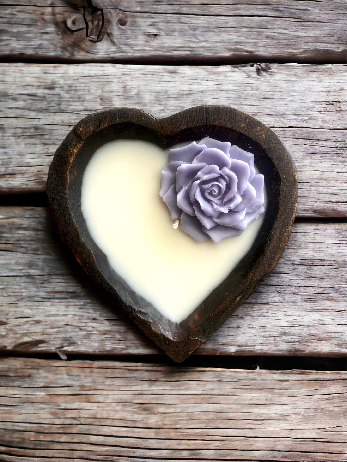 Rose Mini Heart Dough Bowl Candle