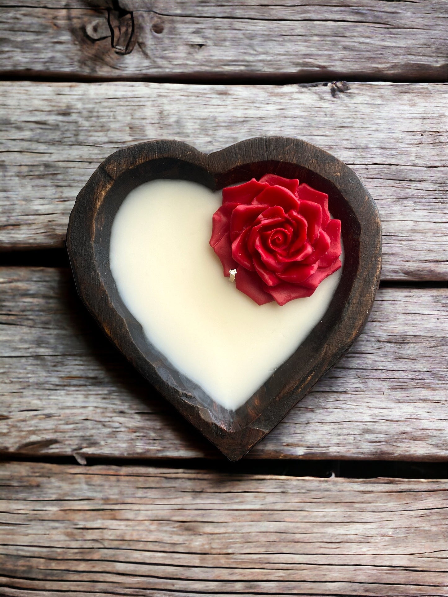 Rose Mini Heart Dough Bowl Candle